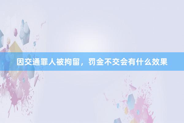 因交通罪人被拘留，罚金不交会有什么效果